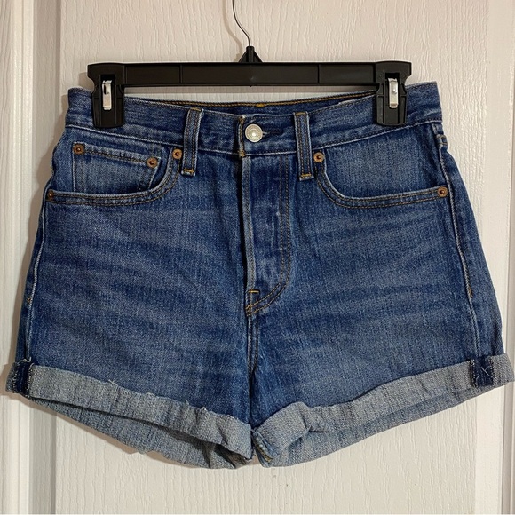 Levi’s 501 White Oak Cone Button-fly Denim Jean Shorts Size 27 - Picture 1 of 11